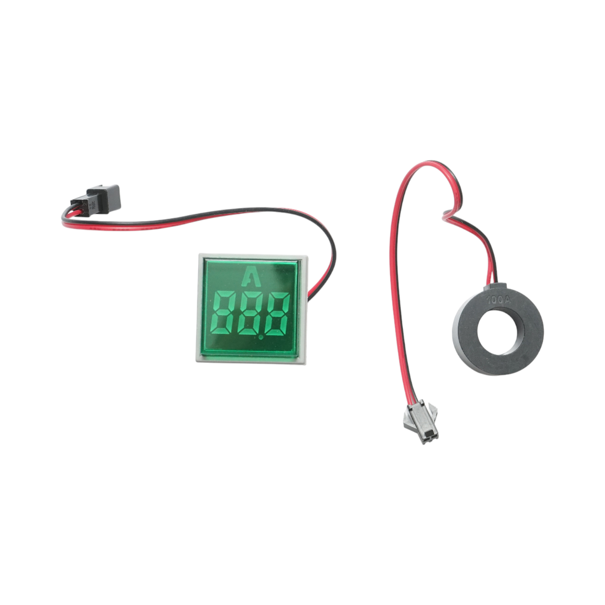 Indicatore digitale amperometro a LED verde 0-100A, 220V/380V Ø 22mm Breckner Germany - immagine 2
