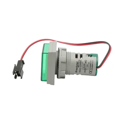 Indicatore digitale amperometro a LED verde 0-100A, 220V/380V Ø 22mm Breckner Germany - immagine 3