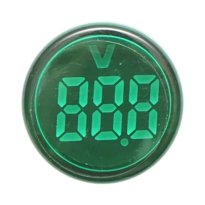 Indicatore digitale amperometro a LED verde 50-500V AC Ø 22mm Breckner Germany - immagine 2