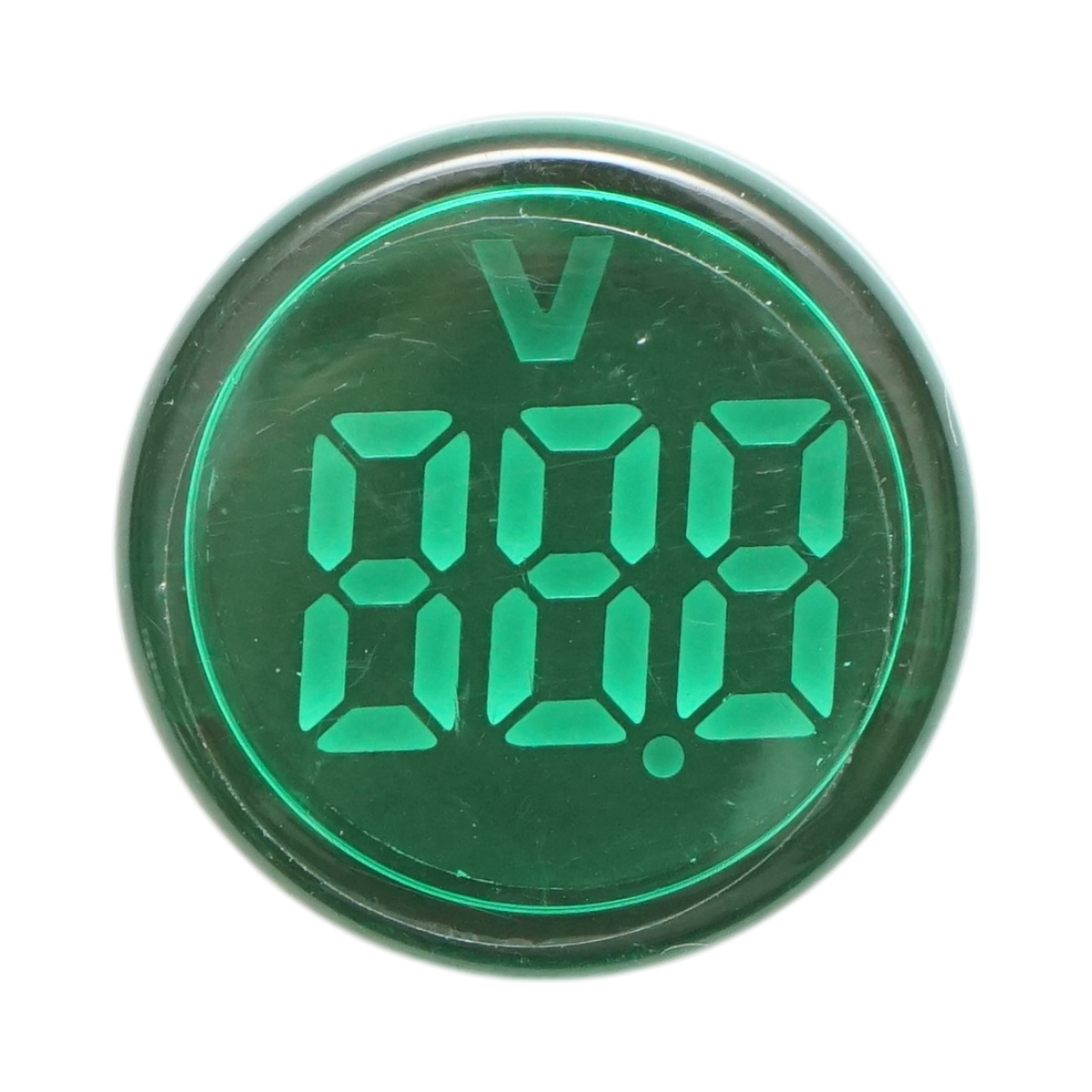 Indicatore digitale amperometro a LED verde 50-500V AC Ø 22mm Breckner Germany - immagine 2