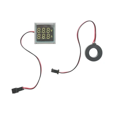 Indicatore digitale amperometro e voltmetro LED bianco 0-100A/50-500V AC Ø 22mm Breckner Germany - immagine 2