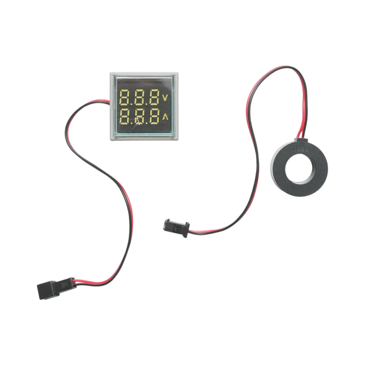 Indicatore digitale amperometro e voltmetro LED bianco 0-100A/50-500V AC Ø 22mm Breckner Germany - immagine 2
