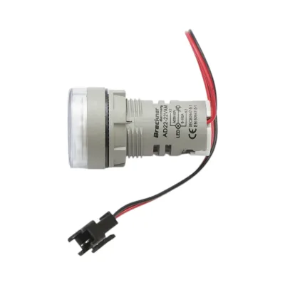 Indicatore digitale amperometro e voltmetro LED bianco 0-100A/50-500V AC Ø 22mm Breckner Germany - immagine 3