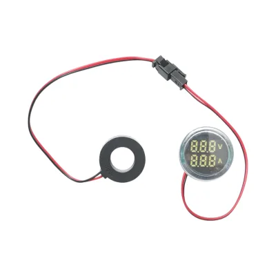 Indicatore digitale amperometro e voltmetro LED bianco 0-100A/50-500V AC Ø 22mm Breckner Germany - immagine 2