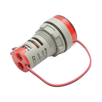 Indicatore digitale amperometro e voltmetro LED rosso 0-100A/50-500V AC Ø 22mm Breckner Germany - immagine 4