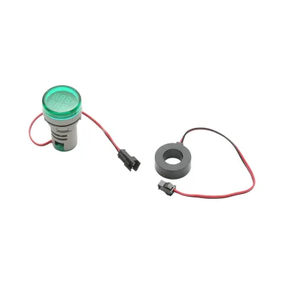Indicatore digitale amperometro e voltmetro LED verde 0-100A/50-500V AC Ø 22mm Breckner Germany