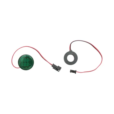Indicatore digitale amperometro e voltmetro LED verde 0-100A/50-500V AC Ø 22mm Breckner Germany - immagine 2