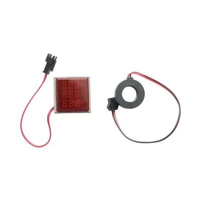 Indicatore digitale di frequenza, amperometro, voltmetro LED rosso 0-99Hz/0-100A/50-500V AC Ø 22mm Breckner Germany - immagine 2