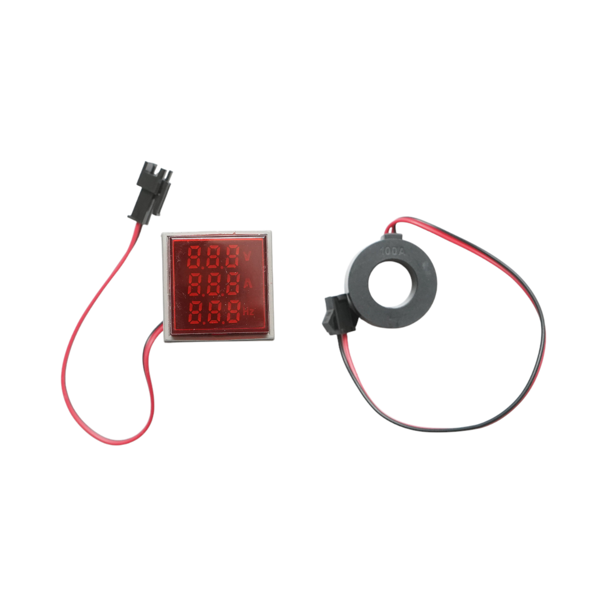 Indicatore digitale di frequenza, amperometro, voltmetro LED rosso 0-99Hz/0-100A/50-500V AC Ø 22mm Breckner Germany - immagine 2