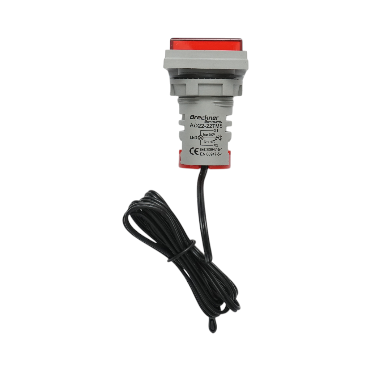 Indicatore digitale di temperatura con sonda LED rossa 220V/380V AC Ø 22mm Breckner Germany - immagine 4