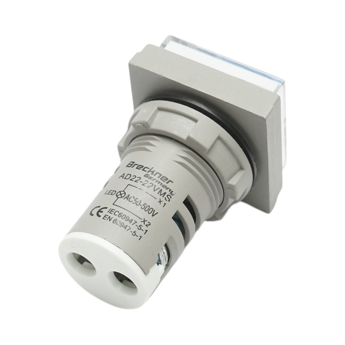 Indicatore digitale voltmetro a LED bianco 50-500V AC Ø 22mm Breckner Germany - immagine 3
