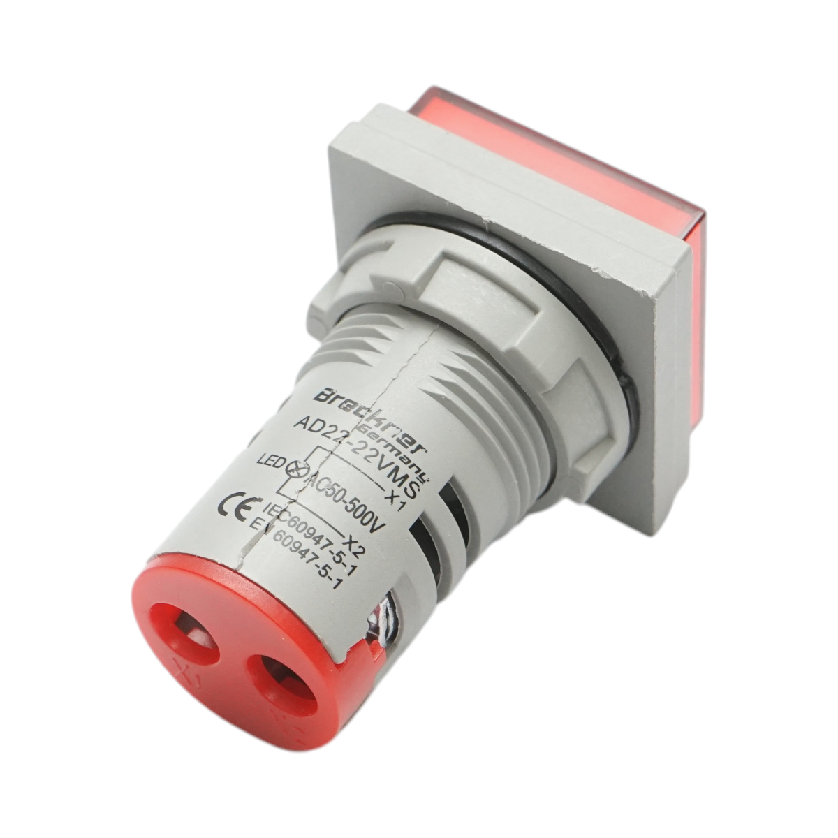 Indicatore digitale voltmetro a LED rosso 50-500V AC Ø 22mm Breckner Germany - immagine 3