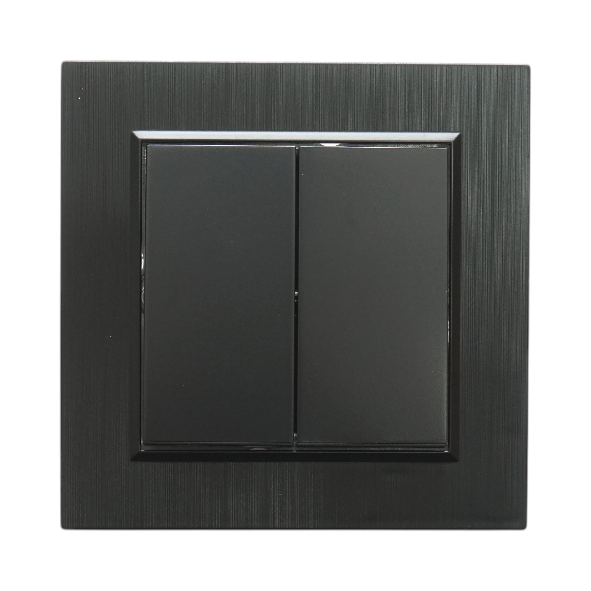 Interruttore a doppia testa, nero, da incasso, 220V, 10AX, ABS 80x80mm - immagine 2