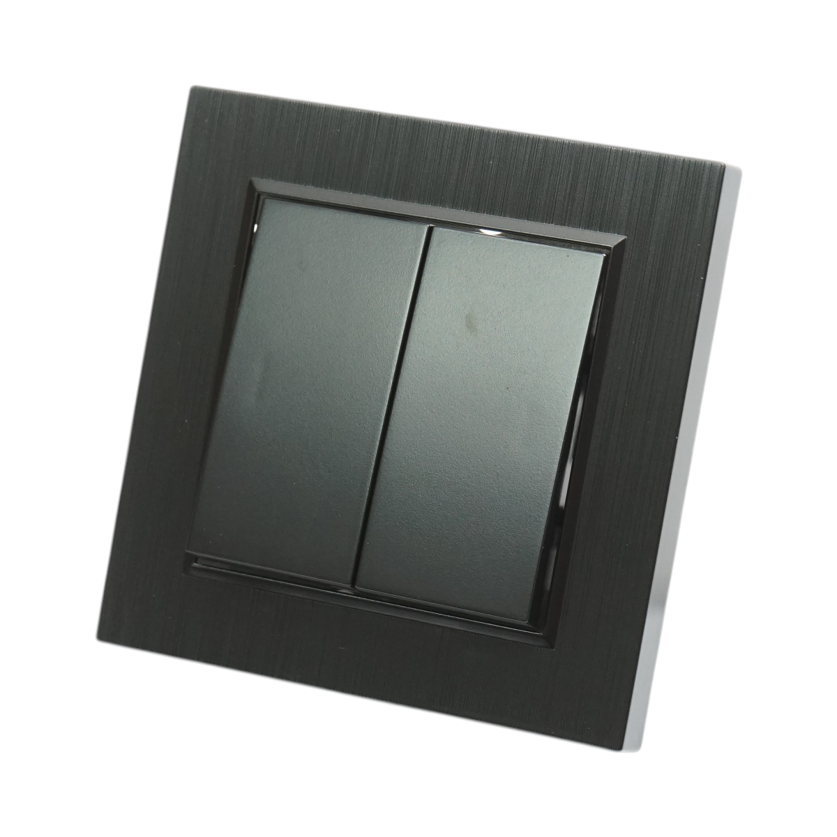 Interruttore a doppia testa, nero, da incasso, 220V, 10AX, ABS 80x80mm