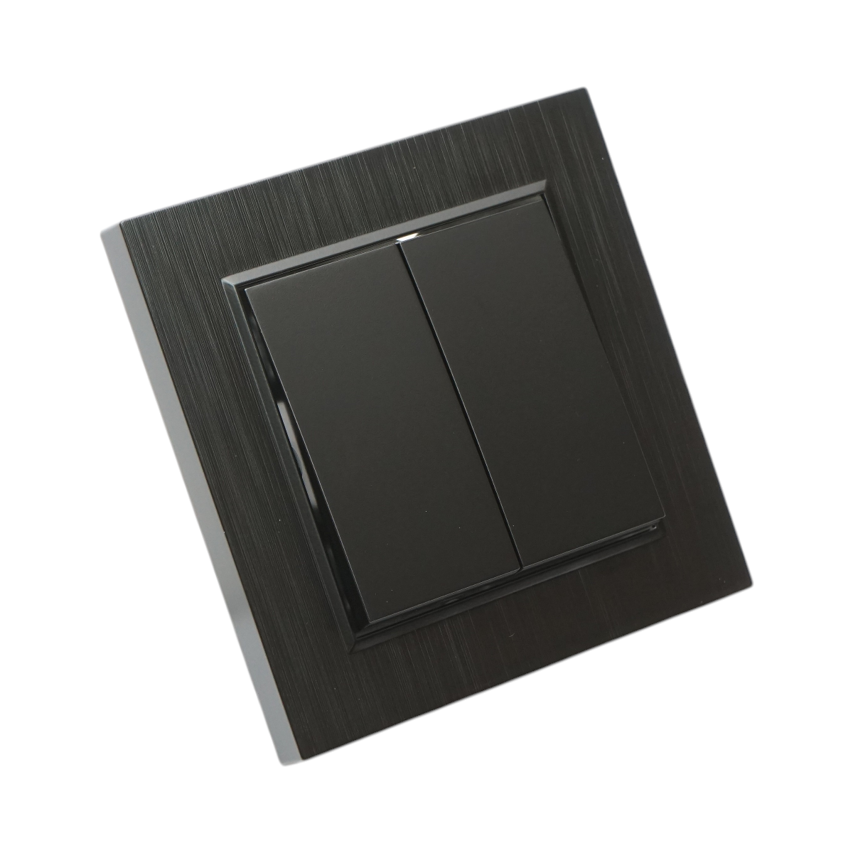 Interruttore a doppia testa, nero, da incasso, 220V, 10AX, ABS 80x80mm - immagine 4