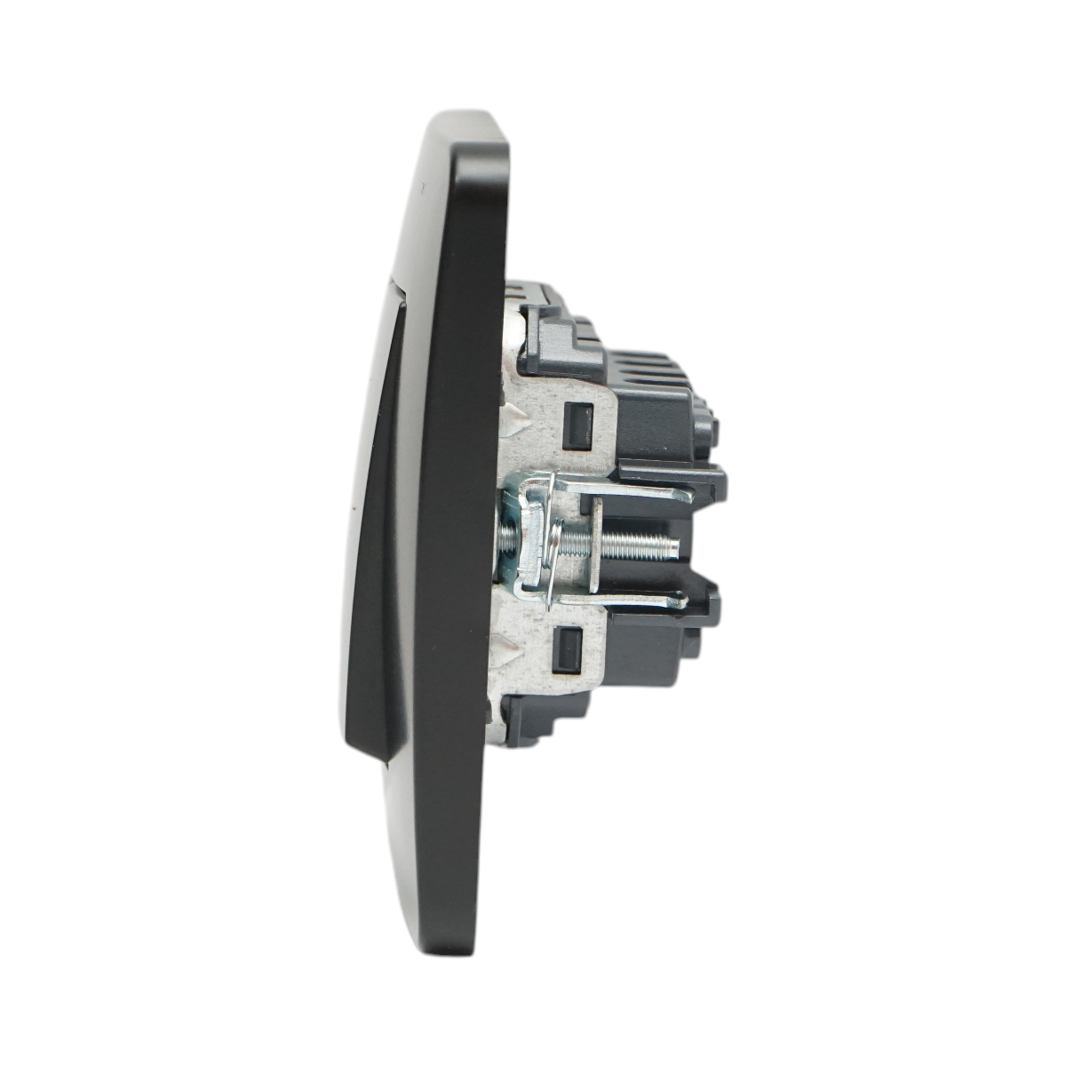 Interruttore a doppia testa, nero, da incasso, 220V, 10AX, PC 80x80mm - immagine 5
