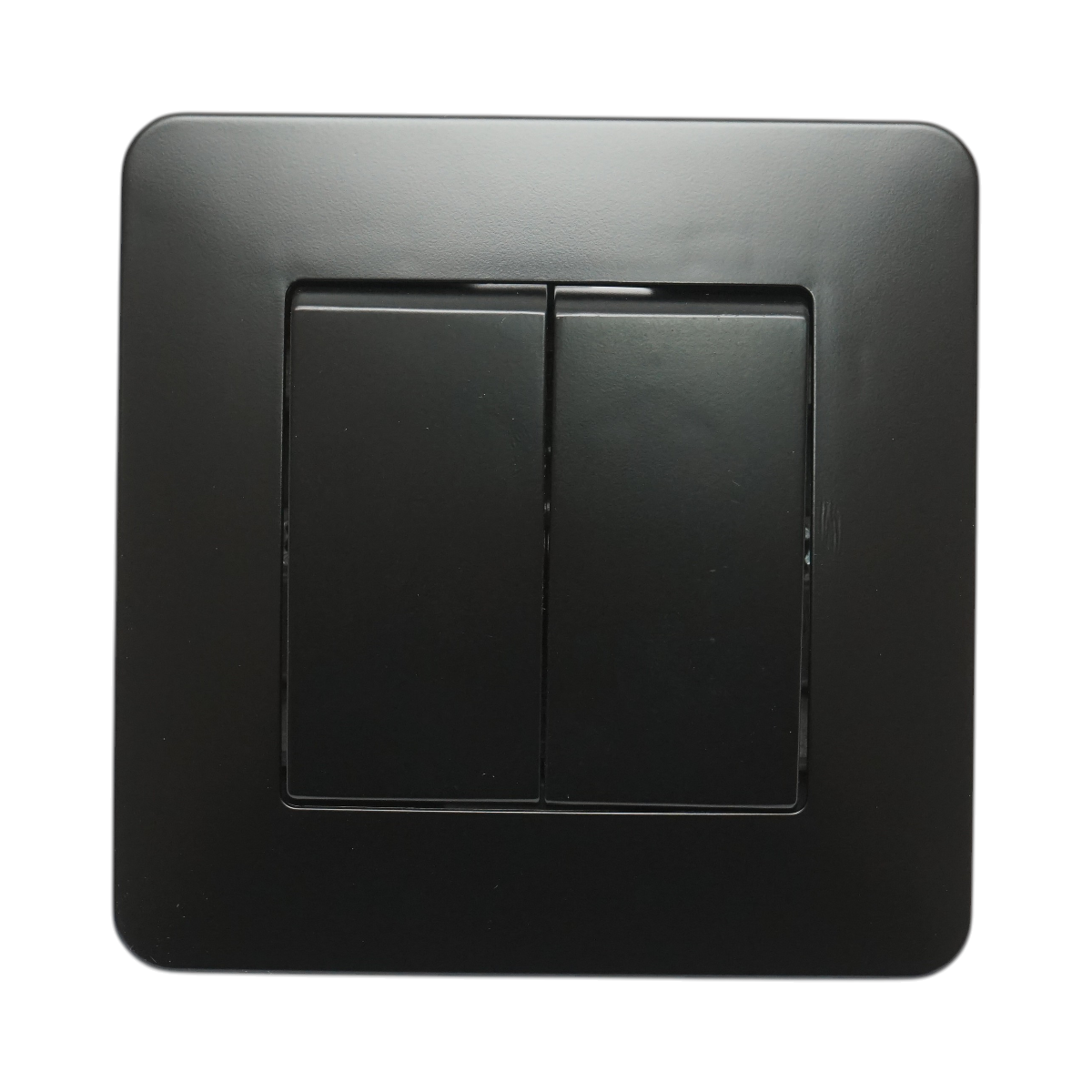 Interruttore a doppia testa, nero, da incasso, 220V, 10AX, PC 80x80mm - immagine 2