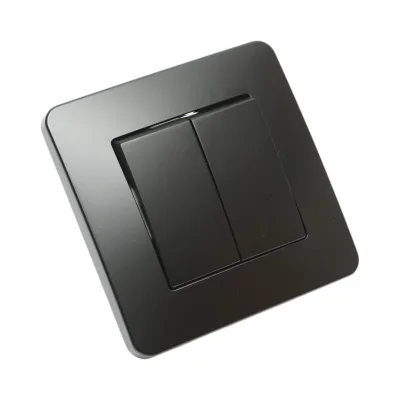 Interruttore a doppia testa, nero, da incasso, 220V, 10AX, PC 80x80mm - immagine 4
