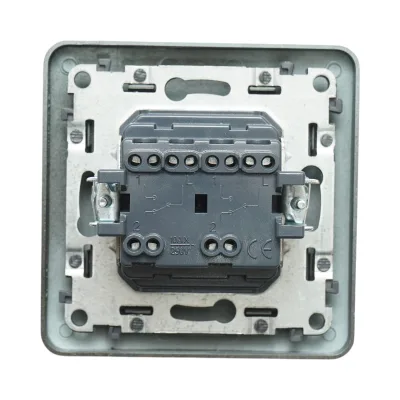 Interruttore a doppia testa, nero, da incasso, 220V, 10AX, PC 80x80mm - immagine 3