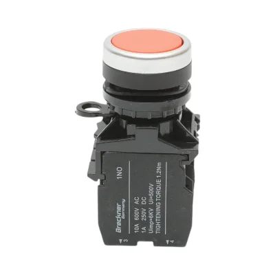 Interruttore a pulsante con ritorno 1NO+1NC rosso, 10A/600V AC, 1A/250V DC LA42 Breckner Germany