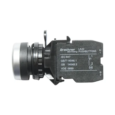 Interruttore a pulsante con ritorno 1NO+1NC verde, 10A/600V AC, 1A/250V DC LA42 Breckner Germany - immagine 4