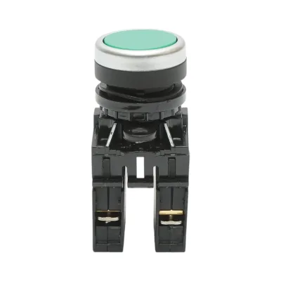 Interruttore a pulsante con ritorno 1NO+1NC verde, 10A/600V AC, 1A/250V DC LA42 Breckner Germany - immagine 2
