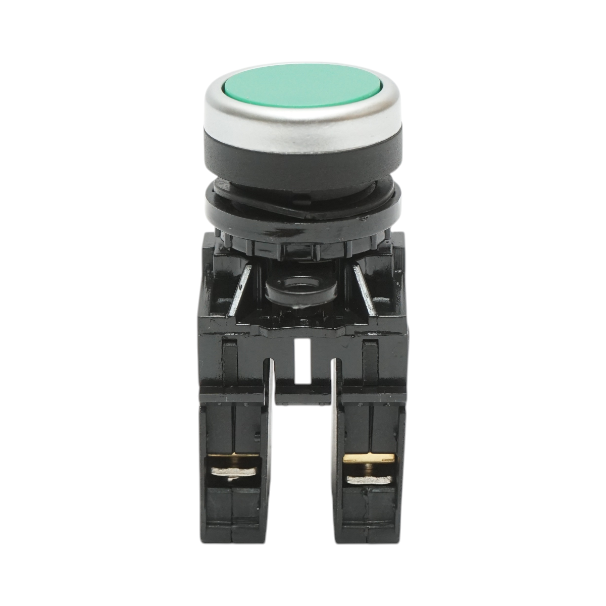 Interruttore a pulsante con ritorno 1NO+1NC verde, 10A/600V AC, 1A/250V DC LA42 Breckner Germany - immagine 2