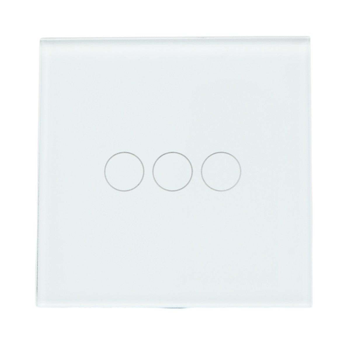 Interruttore a triplo tocco, bianco, 220V, spia luminosa, cornice in vetro 86x86x34mm - immagine 2