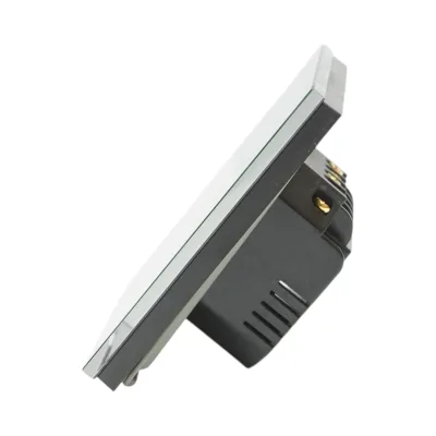 Interruttore a triplo tocco, nero, 220V, spia luminosa, cornice in vetro 86x86x34mm - immagine 3