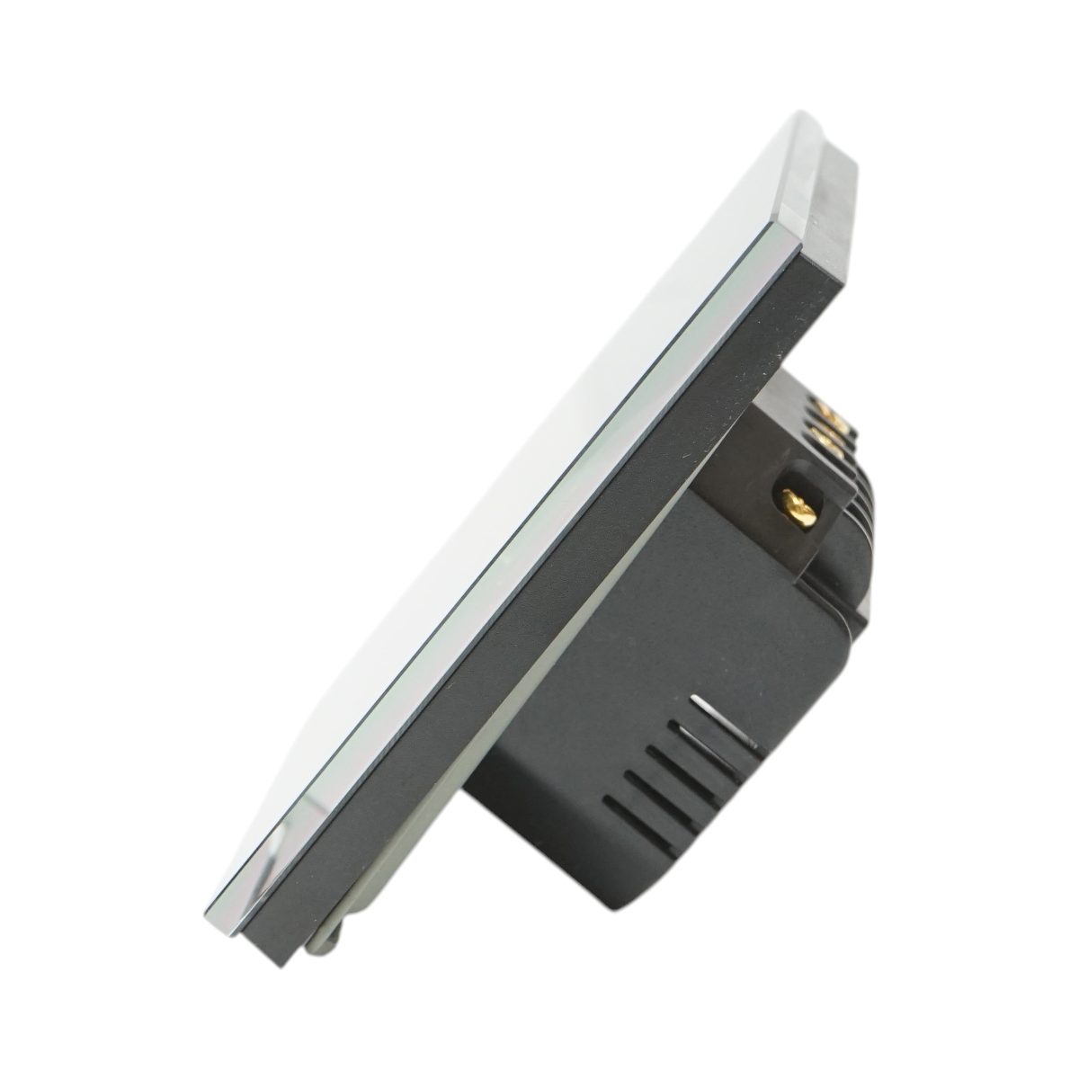 Interruttore a triplo tocco, nero, 220V, spia luminosa, cornice in vetro 86x86x34mm - immagine 3