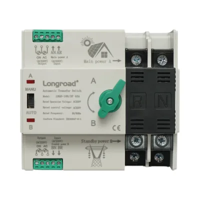 Interruttore ATS 220V monofase, separatore automatico dai pannelli fotovoltaici alla rete LRQ5-100/2P 63A Longroad