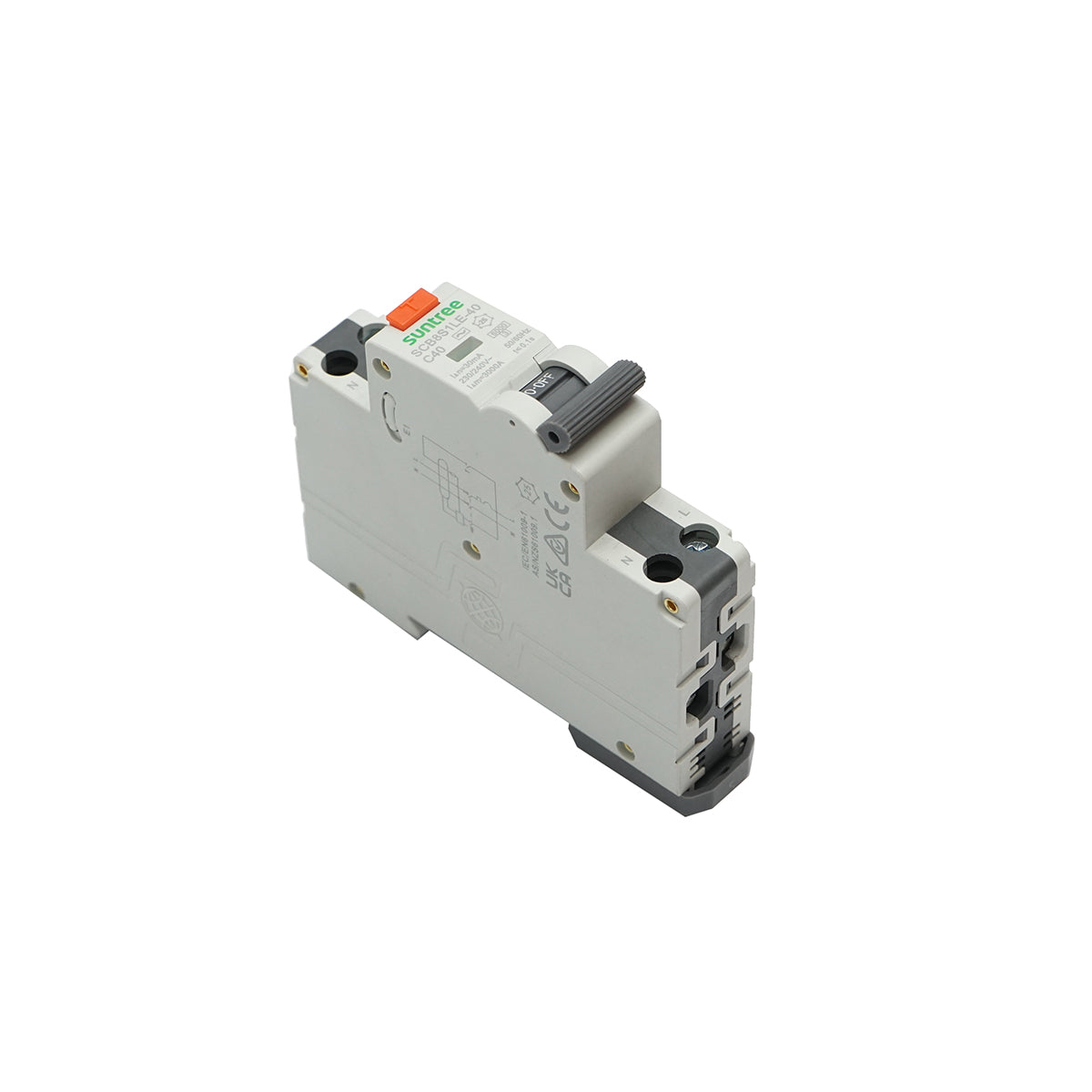 Interruttore automatico con protezione differenziale RCBO 1P+N 40A 30mA, AC Suntree - immagine 3