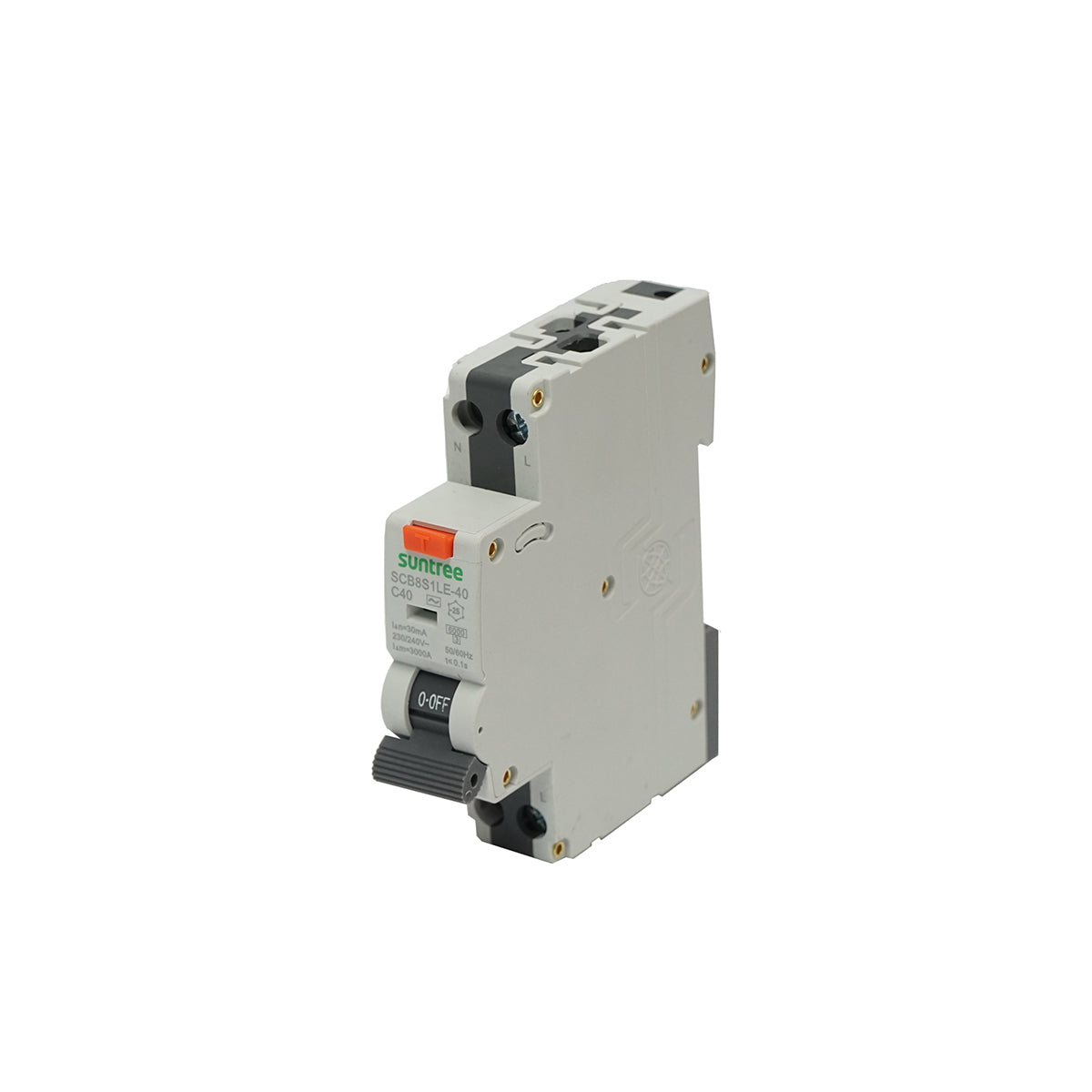 Interruttore automatico con protezione differenziale RCBO 1P+N 40A 30mA, AC Suntree - immagine 5