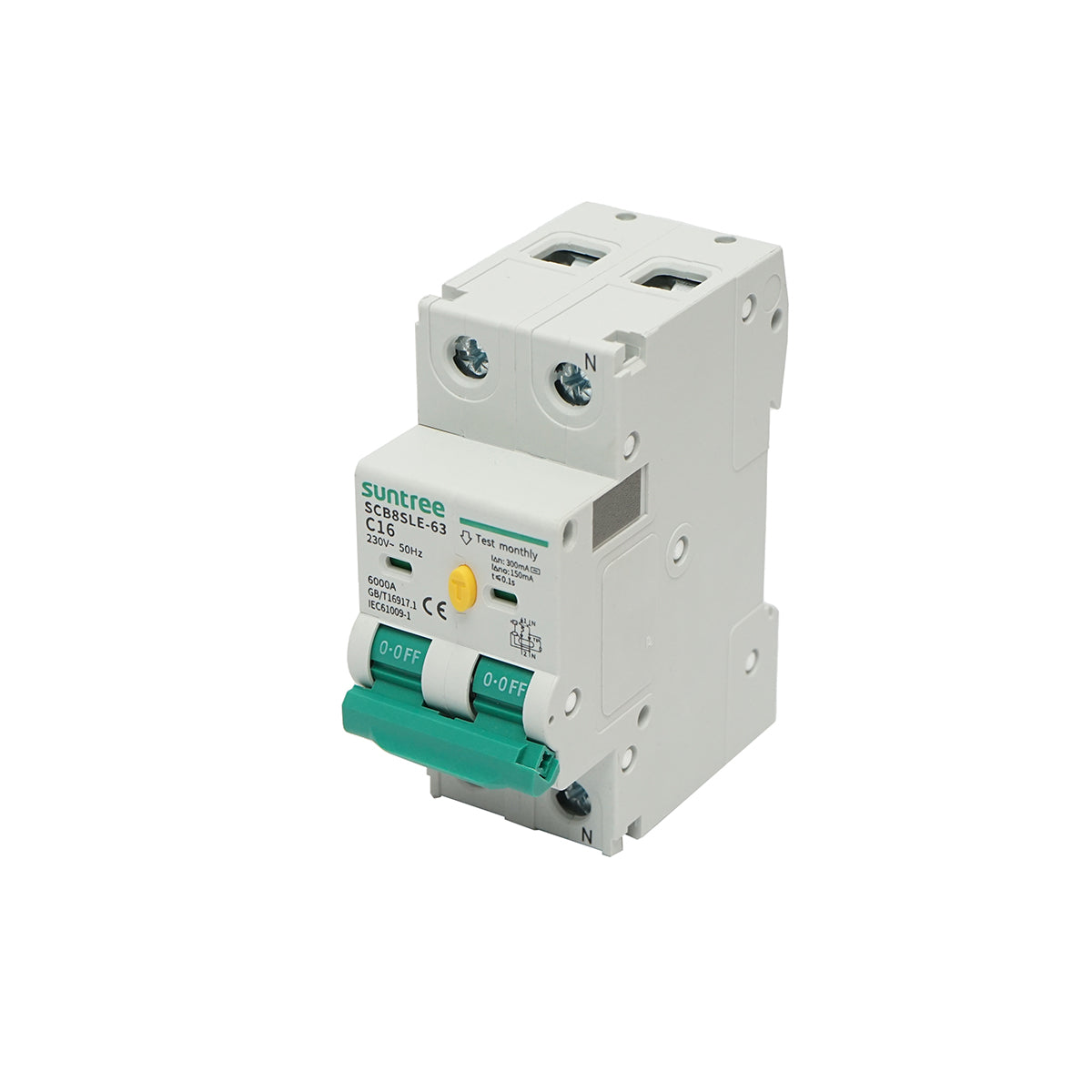 Interruttore automatico tipo 1+N, 16A 400VAC Suntree - immagine 2