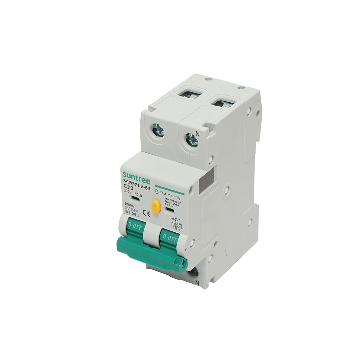 Interruttore automatico tipo 1+N, 20A 400VAC Suntree - immagine 2