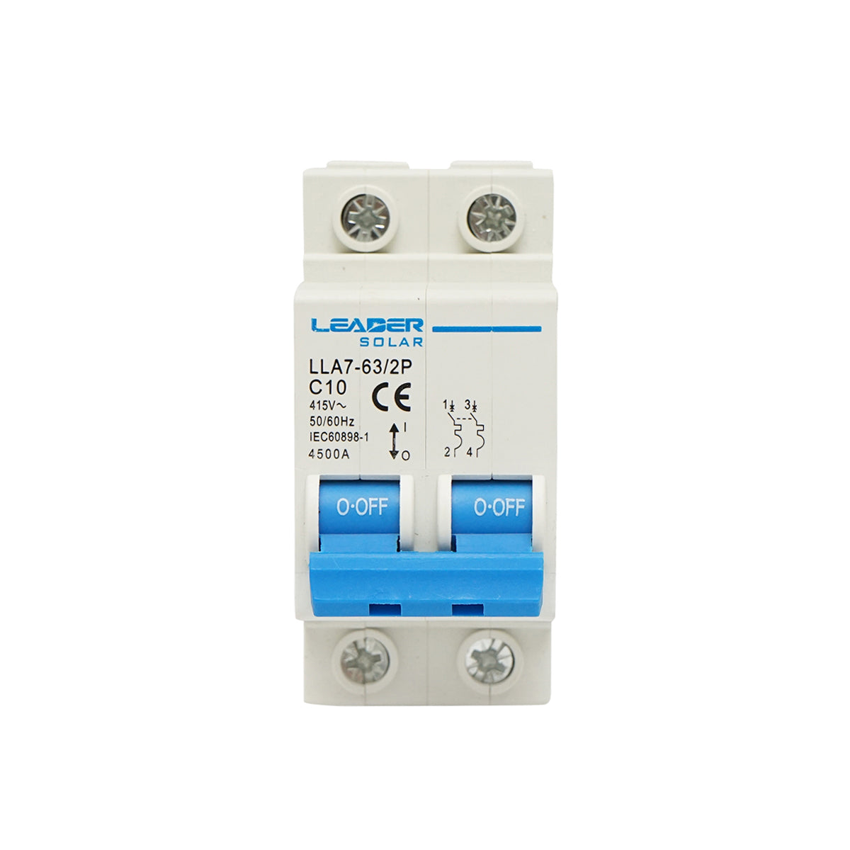Interruttore automatico tipo 2P-10A-415VAC Leader