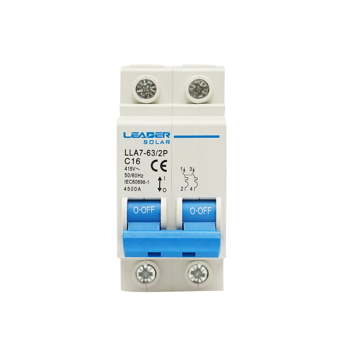 Interruttore automatico tipo 2P-16A-415VAC Leader