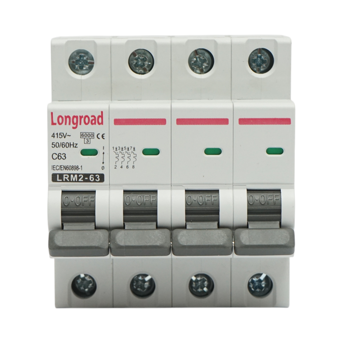 Interruttore automatico tipo 3P+N, 63A 415VAC Longroad