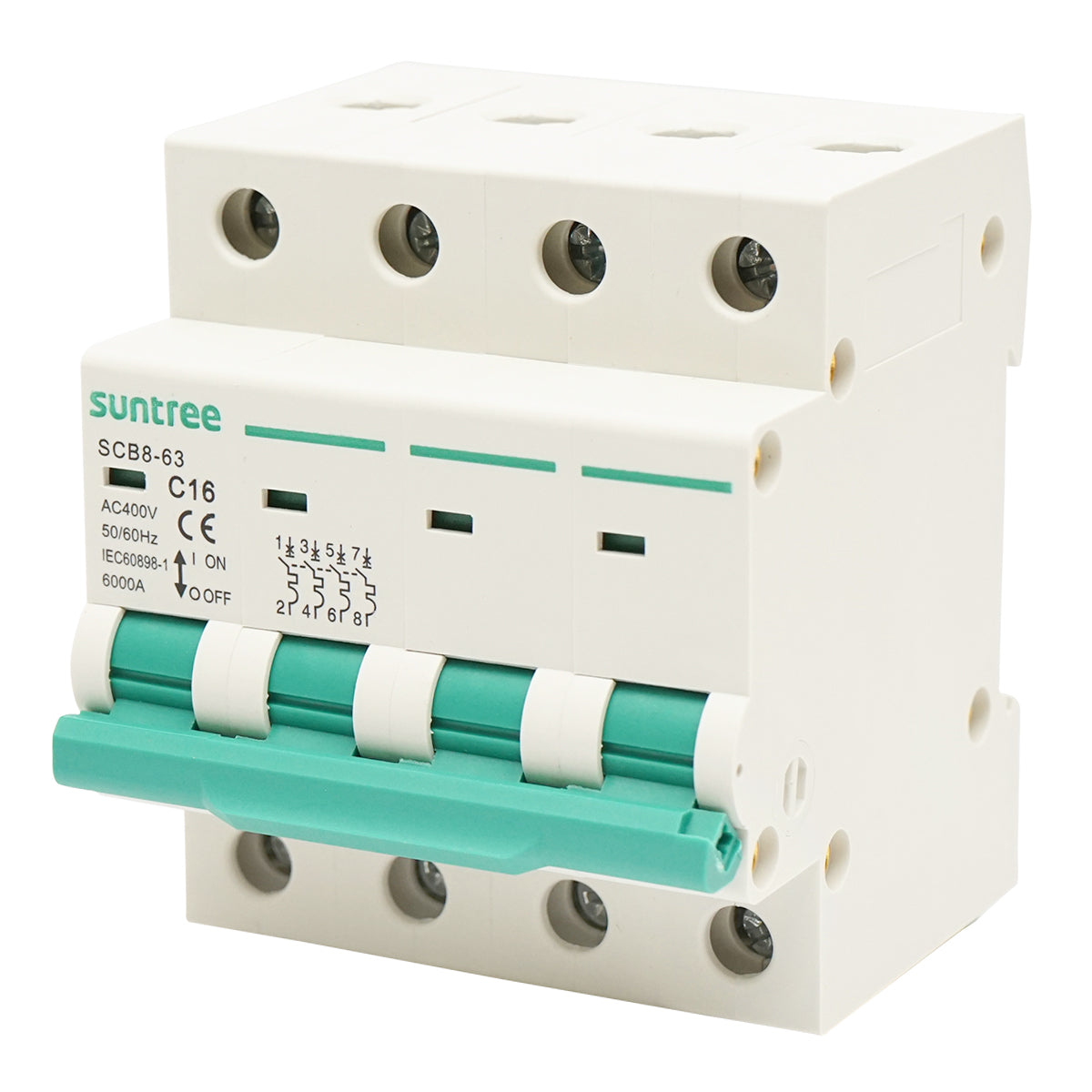 Interruttore automatico tipo 4P, 16A 400VAC Suntree - immagine 2