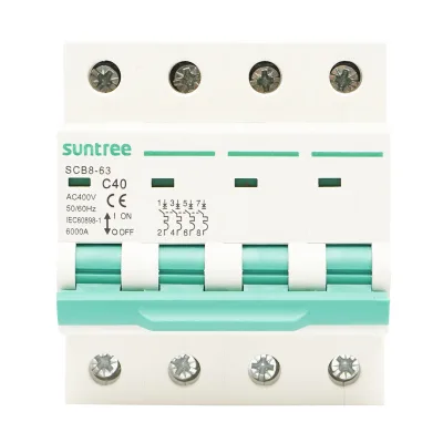 Interruttore automatico trifase tipo 4P, 40A, 400VAC Suntree
