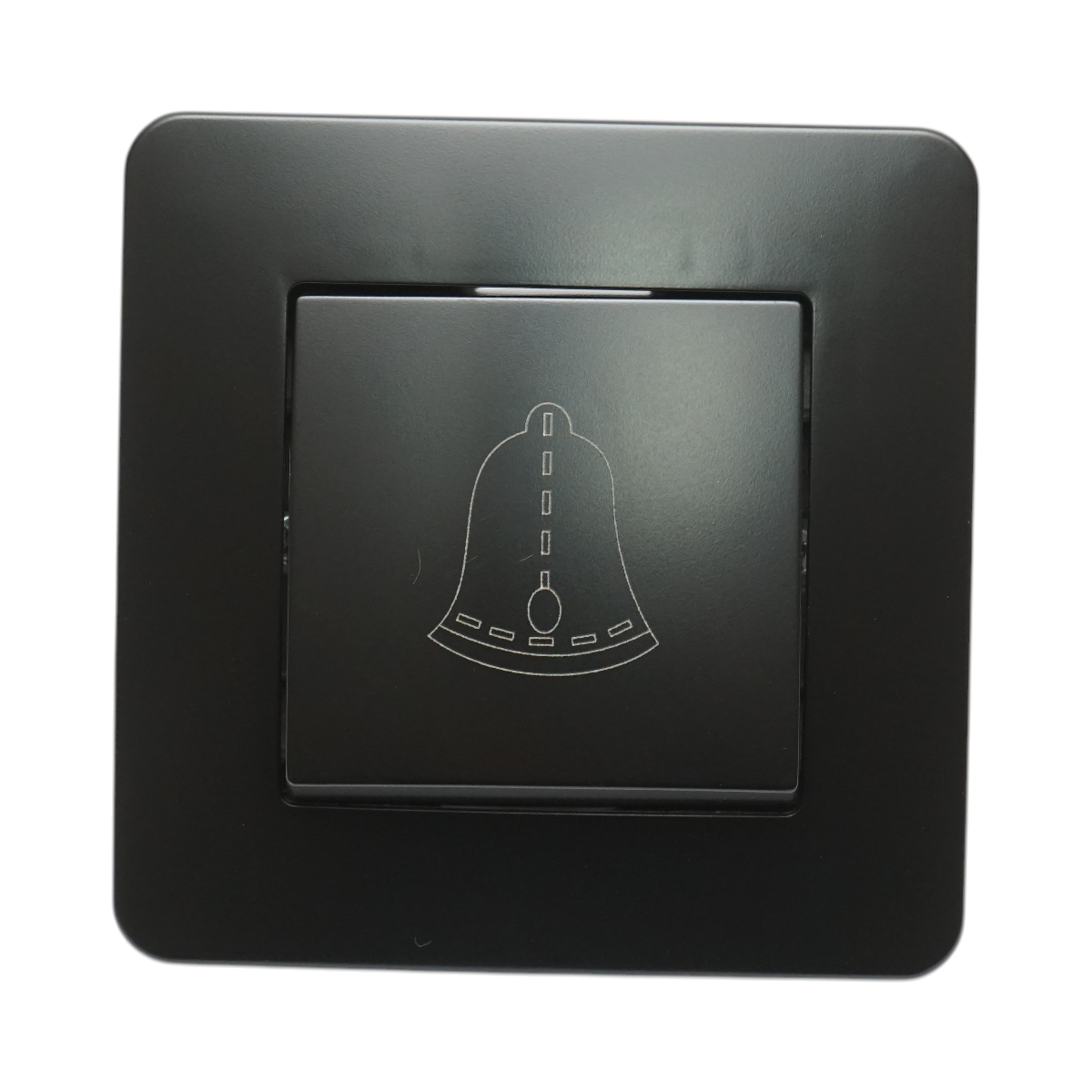 Interruttore campanello a pulsante da incasso nero 220V, 10AX, PC 80x80mm - immagine 2