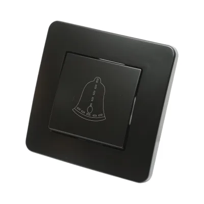 Interruttore campanello a pulsante da incasso nero 220V, 10AX, PC 80x80mm