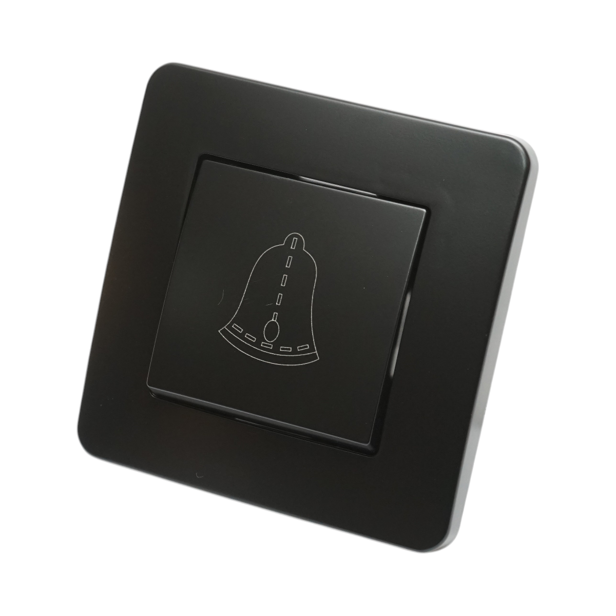 Interruttore campanello a pulsante da incasso nero 220V, 10AX, PC 80x80mm