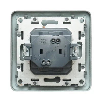 Interruttore campanello a pulsante da incasso nero 220V, 10AX, PC 80x80mm - immagine 3