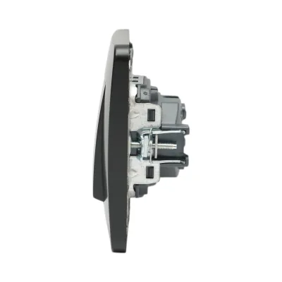 Interruttore campanello a pulsante da incasso nero 220V, 10AX, PC 80x80mm - immagine 5