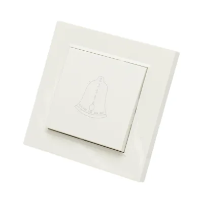 Interruttore campanello bianco da incasso 220V, 10AX, ABS 80x80mm