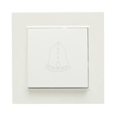 Interruttore campanello bianco da incasso 220V, 10AX, ABS 80x80mm - immagine 2