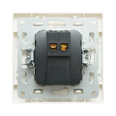 Interruttore campanello bianco da incasso 220V, 10AX, ABS 80x80mm - immagine 3