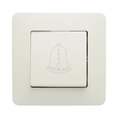Interruttore campanello bianco da incasso 220V, 10AX, PC 80x80mm - immagine 2