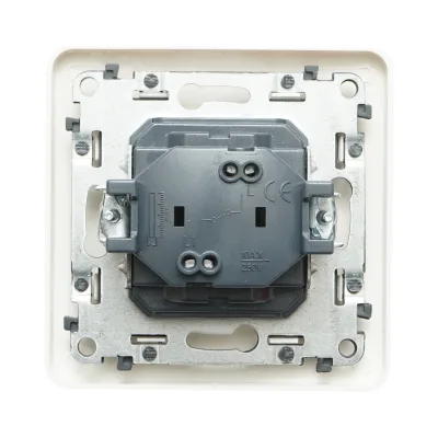 Interruttore campanello bianco da incasso 220V, 10AX, PC 80x80mm - immagine 3
